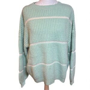 Lumiere Oversized Sweater Light Green Striped New with Tags NWT Size Medium